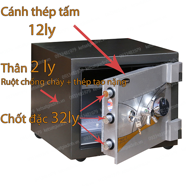  Két sắt siêu cường Samurai MF12 vân tay mã số điện tử